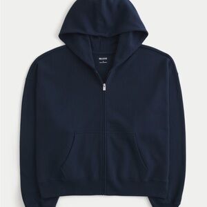 Hollister Navy Blue Zip-Up Hoodie